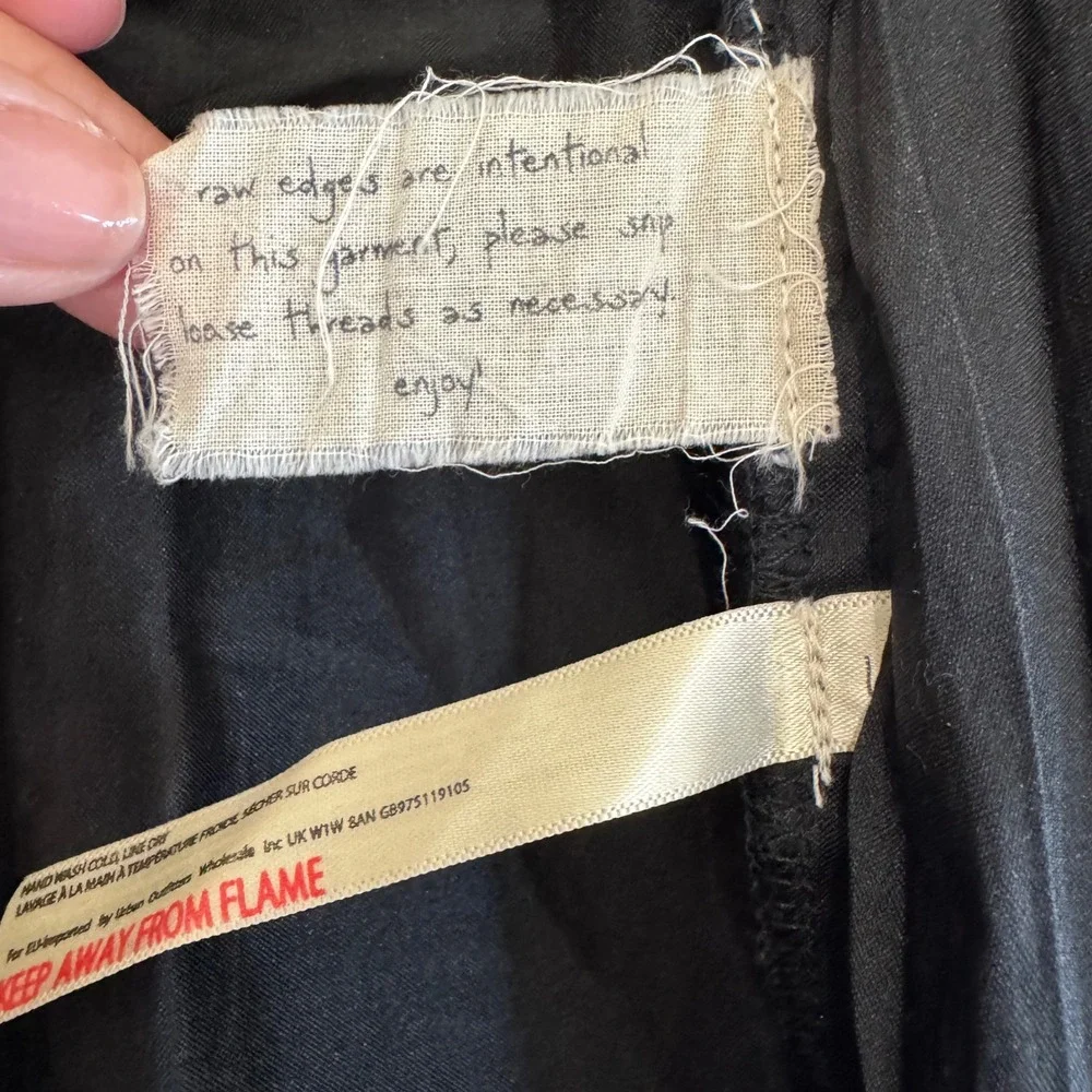 Free People Dress Size 2 Fit Flare Crochet Lace Mixed Media Party Edgy Black - Picture 10 of 13
